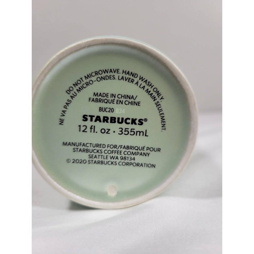 Starbucks   Iridescent Mermaid Siren Aqua Mint Green  Ceramic 12oz Tumbler 2020 - Picture 4 of 8